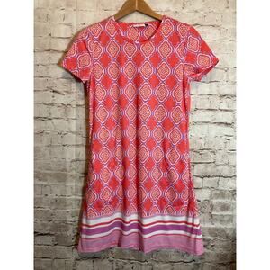 Cabana Life Resort Wear Dress Womens Small Coral Medallions Ultra Stretch Beachy
